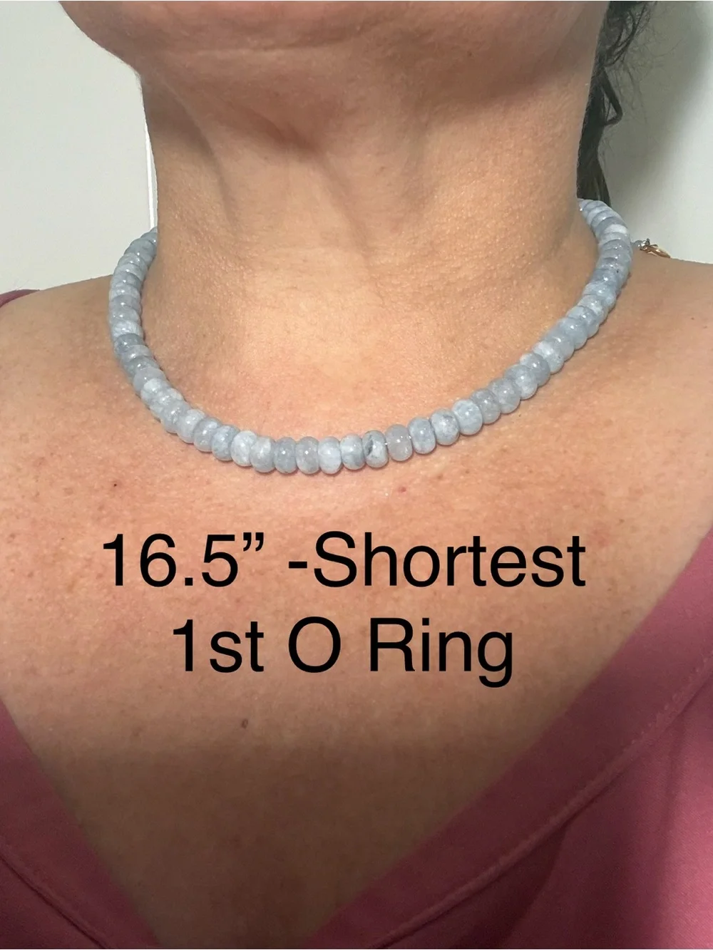 Mayamar Genuine Aquamarine Bead Adjustable Necklace - Light Blue